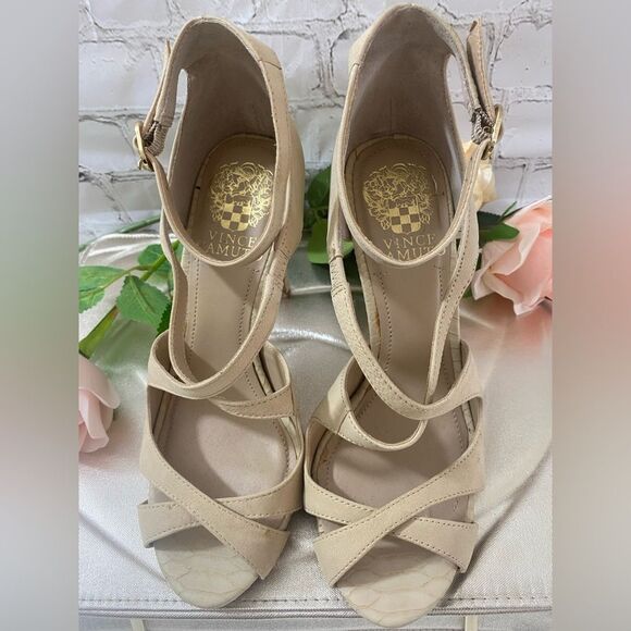 Vince Camuto Women's Beige Strappy Heels - Picture 4 of 7